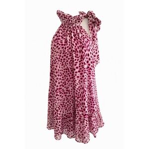 Socialite Halter A Line Chiffon Dress L NWT Ivory Wine Metallic  MSRP $128